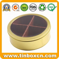 Customized Round Cookies Tin with Window BR1410