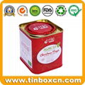 Decorative Square Tea Tin Box With Snap