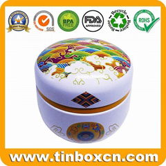 Personalized Round Tea Tin Canister BR1204 Supplier