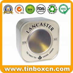 Exclusive Square Tea Tin Container With Window BR1208 Factory