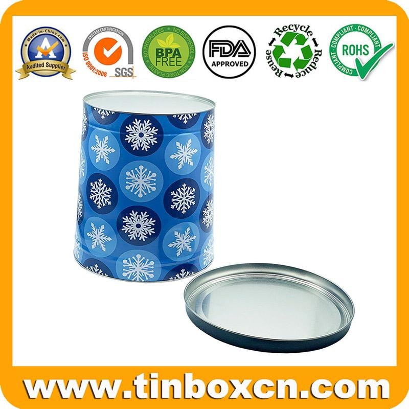 Custom 3.5 Gallon Christmas Popcorn tin with lid 4