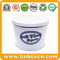 China factory 2 gallon metal tin pop corn bucket popcorn container