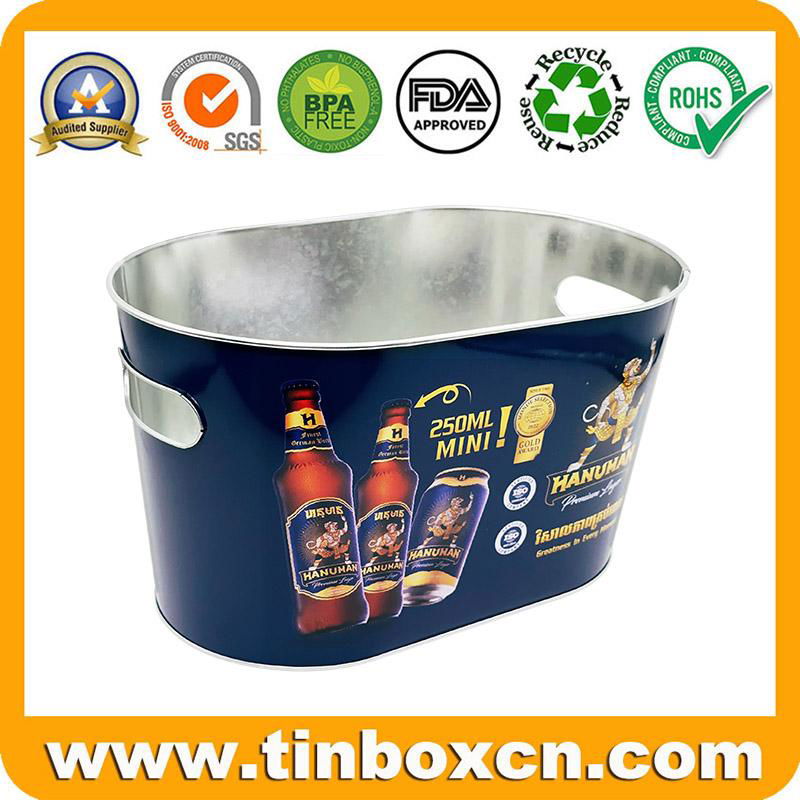 3L/5L/8L/10L/15L Galvanized Metal Tin Beer Ice Bucket with Handle 4