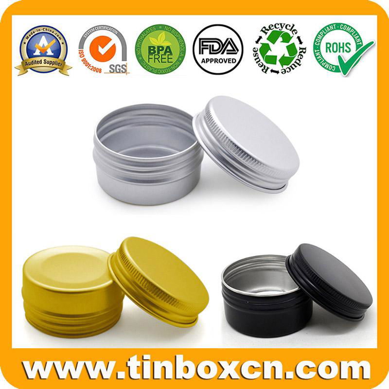 5ml 10ml 15ml 25ml 30ml 50ml Wax Cosmetics Screw Metal Tin Aluminum Jar 2