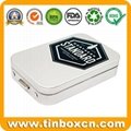 Metal CR packaging plain hinge closure child safety proof resistant tin box 2