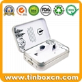 Metal CR packaging plain hinge closure child safety proof resistant tin box