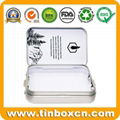 Metal CR packaging plain hinge closure child safety proof resistant tin box 5