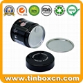 Airtight tin 60g matcha powder tea coffee can with foil easy peel off lid
