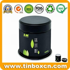 China Manufacturer 40g Metal Can Matcha Tea Powder Airtight Tin Canister