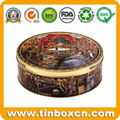 China factory food packaging box round biscuits cookies tin cans