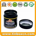 Welded food can packaging 30g matcha tea powder tin with airtight screw top