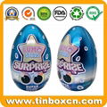 Novel Unique Egg Shape Decorative Tin Box For Hallowmas Christmas Holiday Gift