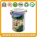 China Supplier Round Coffee Bean Airtight Tin Can With Mechanism Closure System