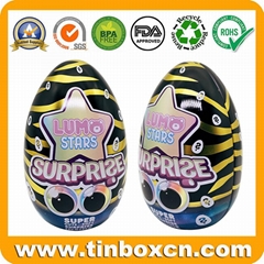 Factory Custom Egg-shape Christmas Easter Gift Tin Box For Chocolate Candy