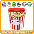 China Supplier 6.5 Gallon Popcorn Tin Bucket With Handle For Food Storage Basket