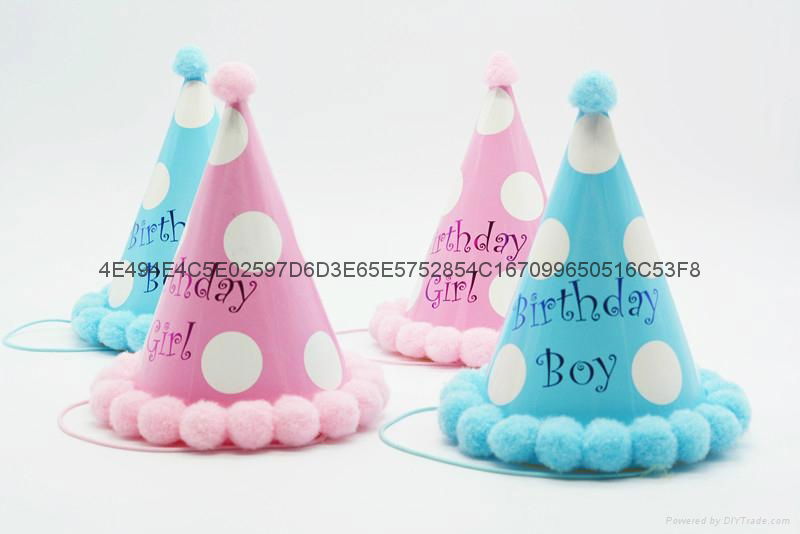 Birthday hat / paper hat / clown brush / party hat / carnival hat 2