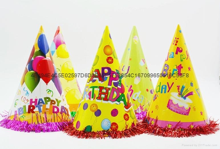 Birthday hat / paper hat / clown brush / party hat / carnival hat