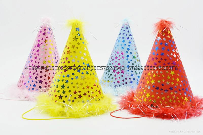 Birthday hat / paper hat / clown brush / party hat / carnival hat 5