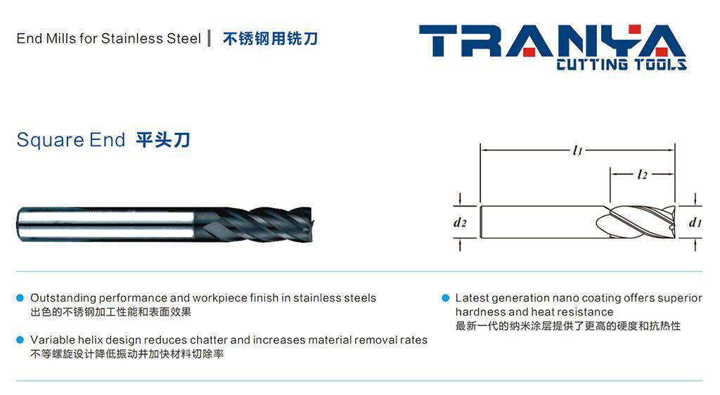 供應不鏽鋼專用高性能塗層銑刀