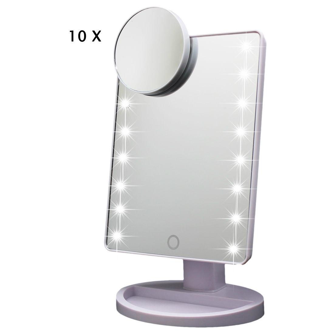 2017 16/21 LED Illuminated Touch Screen Make Up Tabletop Led Cosmetic  Mirror 3