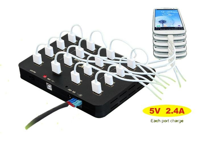 16 Port Charger and Sync HUB 5V 40A Power 16 Port Charger HUB for Ipad Carts 4