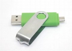 Swivel Smartphone USB Flash Drive Double Ports OTG USB for Table PC