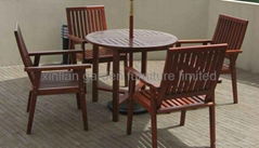 hardwood table and chairs