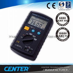 CENTER 360-Insulation Tester (250/500/1000V, 4G ohm)