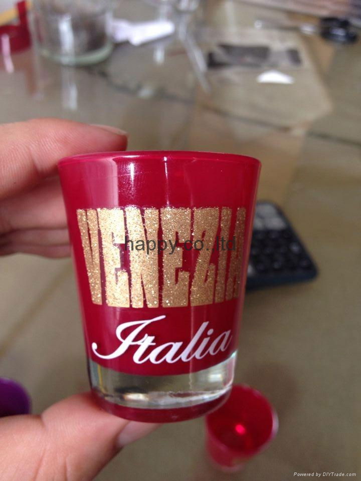 Electroplate  Laser Cut  Logo Shot Glass 3