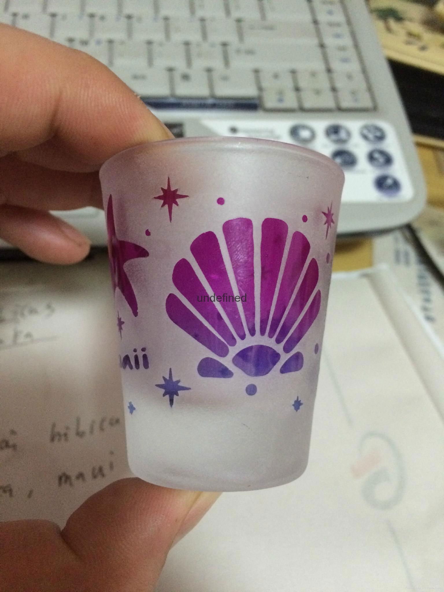 Sandblast  Etch Logo Shot Glass 2