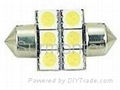 6 SMD5050 LED's Festoon Bulb 31mm