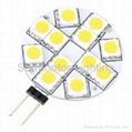 G4 LED Bulb, 12 SMD5050 LEDs, Side Pin