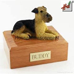 Customized wood urn for pet dog