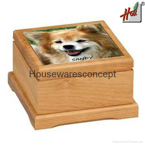 Wood pet urn for cat