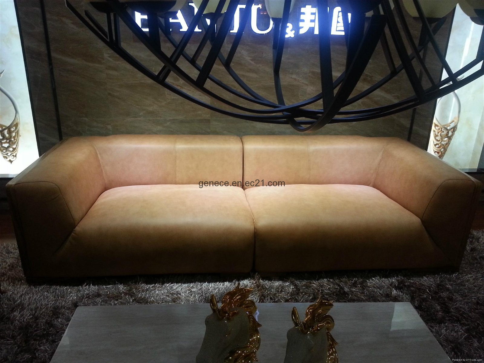 Classic Leather Sofa Furniture Villa Hotel Reception Sofa 3
