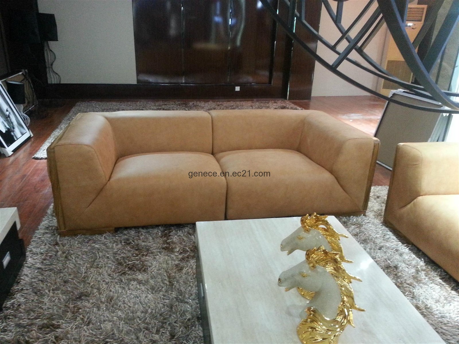 Classic Leather Sofa Furniture Villa Hotel Reception Sofa 5