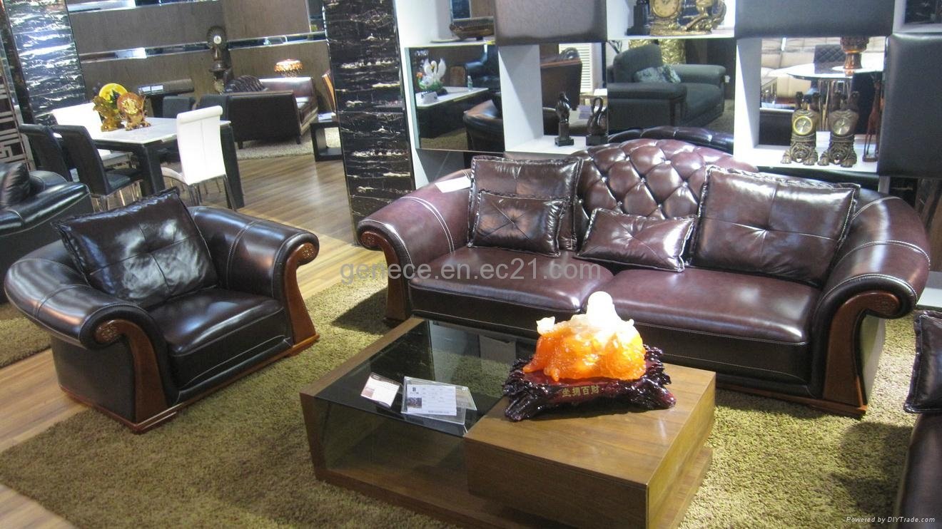Classical Leather Sofa Chaise High Quality Hotel Reception Sofa 2