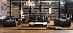 Post Modern Cow Skin Leather Couch Hot Sale Model Furniture Set