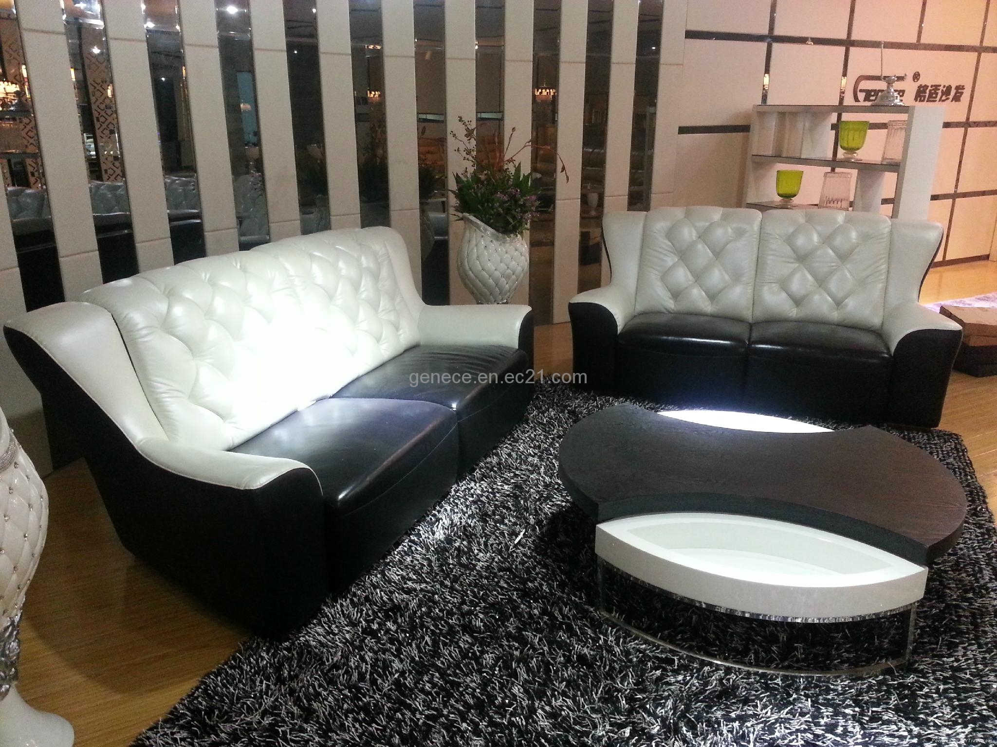 Modern Black And White Sofa Set Leather Sofa GS030 BANTU (China