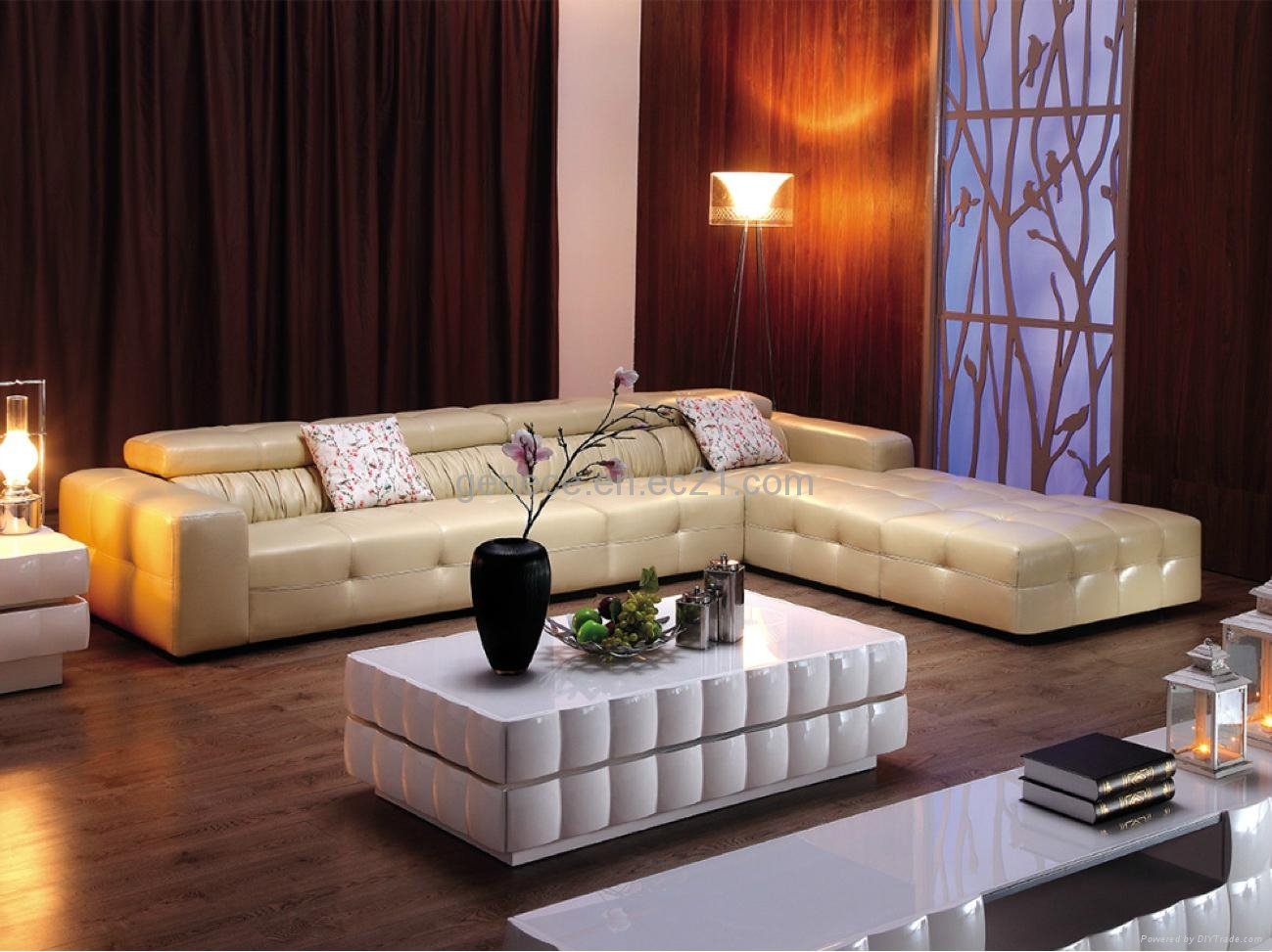 European Modern Corner Sofa Genuine Leather Sofa