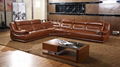 Top Grain Cow Leather Sofa Wooden Secitonal Sofa Quality Furniture