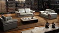 Post Modern Wooden Sofa Set Quality Leather Home Furniture 1