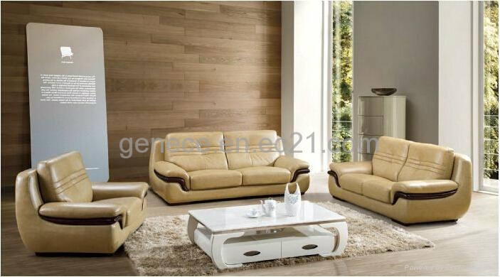 Hot Sale Half Leather Sofa Set 3+2+1 Couch - GS053# - Genece (China  Manufacturer) - Living Room Furniture - Furniture Products - DIYTrade