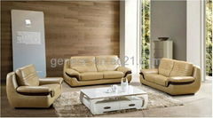 Hot Sale Half Leather Sofa Set 3+2+1 Couch