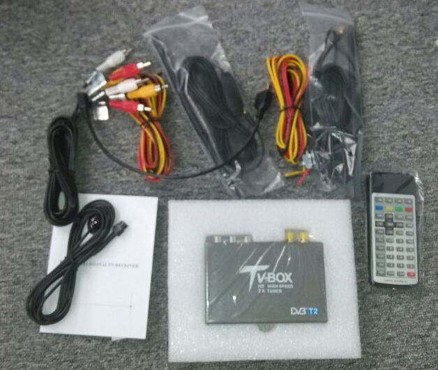 160km/h Car DVB-T2 Digital TV Receiver (Double Tuner,USB ) for Thailand,Russia