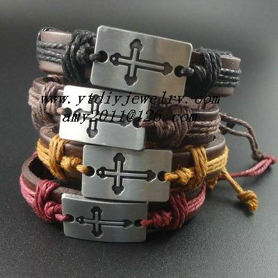 Fashion vintage punk leather bracelets 2