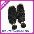 Indian virgin hair natural wave  100% human hair extension can be dyed 1