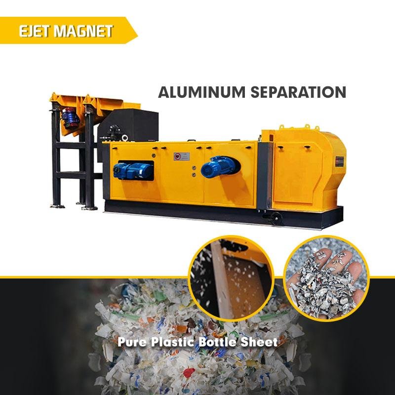 PET flake plastic recycle recycling machine removed nonferrous metal