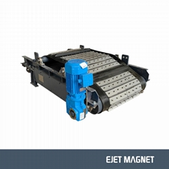 Self-cleaning overhead suspension magnets
