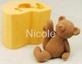 3D silicone rubber lovely teddy bear soap mold